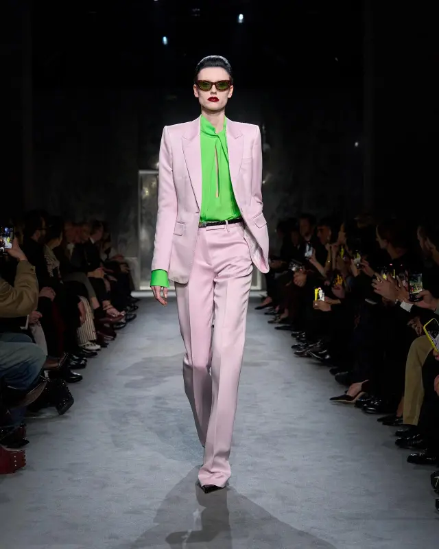 WASHED COTTON SILK BLEND DUCHESSE TAILORED STRAIGHT PANTS ORCHID PINK online